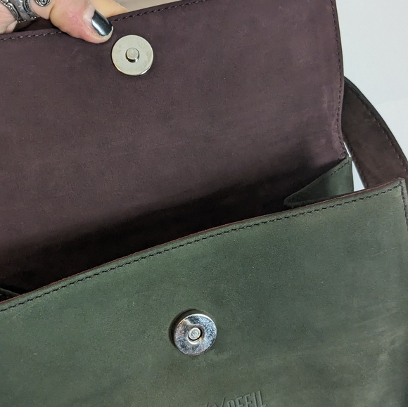 NEW Gold Pfeil Nubuck Crossbody Bag Multicolor Neutral - Picture 7 of 7